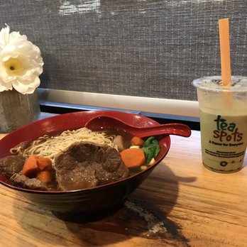 Tea Spots - Beef Noodle Stew with Boba Smoothie drink Very delicious. This is the place to go for a quick bite to eat. - Bubble Tea Near Me - West Covina, California Tea Spots - Beef Noodle Stew with Boba Smoothie drink Very delicious. This is the place to go for a quick bite to eat. - Bubble Tea Near Me - West Covina, California