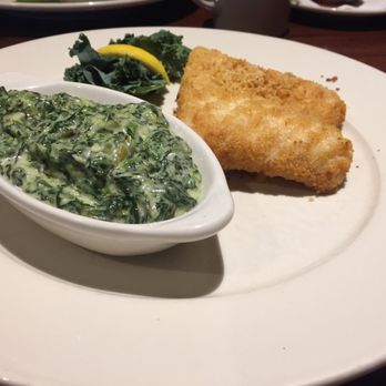 The Chop House - Baked Schrod with Parmesan Creamed spinach - Steakhouses Near Me - Murfreesboro, Tennessee The Chop House - Baked Schrod with Parmesan Creamed spinach - Steakhouses Near Me - Murfreesboro, Tennessee