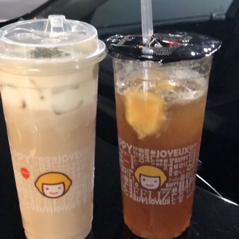 Happy Lemon - Salted cheese milk tea and lemon black tea. Both were beyond my expectations! - Coffee & Tea Near Me - Fresno, California Happy Lemon - Salted cheese milk tea and lemon black tea. Both were beyond my expectations! - Coffee & Tea Near Me - Fresno, California