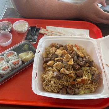 Niyozaki Grill - Chicken & steak Yakisoba with Philly roll - Japanese Near Me - Fontana, California Niyozaki Grill - Chicken & steak Yakisoba with Philly roll - Japanese Near Me - Fontana, California