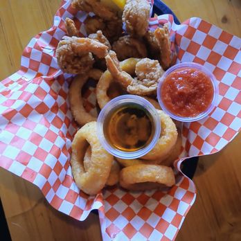 Pier 8 Cajun Seafood - Temping shrimp & onion rings - Seafood Near Me - Arvada, Colorado Pier 8 Cajun Seafood - Temping shrimp & onion rings - Seafood Near Me - Arvada, Colorado