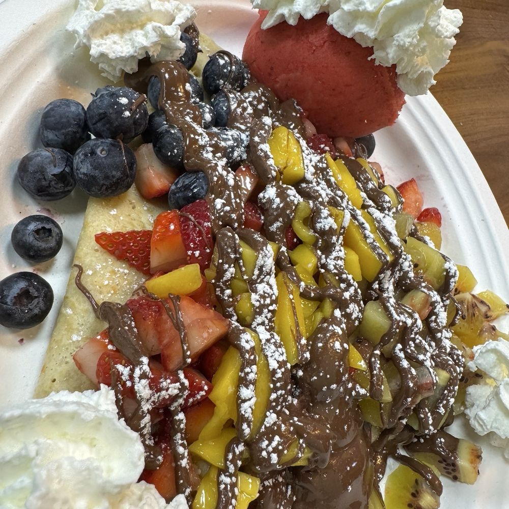 Munchiiez - Fruit crepe with strawberry sorbet - Juice Bars & Smoothies Near Me - San Jose, California Munchiiez - Fruit crepe with strawberry sorbet - Juice Bars & Smoothies Near Me - San Jose, California