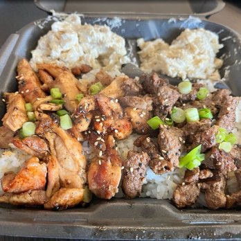 Sharky's Island Bites - Teriyaki/Honolulu chicken and bulgogi beef with Mac salad n rice - Acai Bowls Near Me - Wichita, Kansas