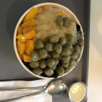 Icy Bar - four mix icy (green tea mochi, pearls, mango, coconut jelly) - Desserts Near Me - Vancouver, British Columbia