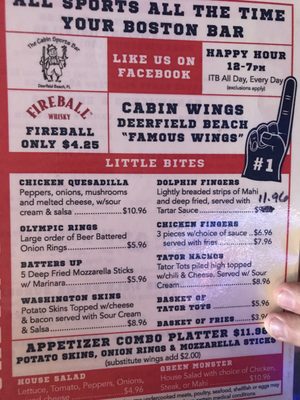 Menu photo 2 Cabins Bar & Grill Deerfield Beach, FL Menu photo 2 Cabins Bar & Grill Deerfield Beach, FL