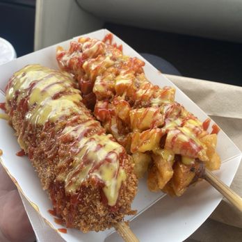 KTown - Korean Corn Dogs - Cheese & Hot Dog Potato - Korean Near Me - Cary, North Carolina