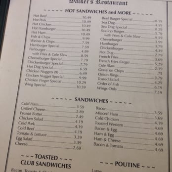 Walker's Restaurant - Menu - Canadian (New) Near Me - Windsor, Nova Scotia Walker's Restaurant - Menu - Canadian (New) Near Me - Windsor, Nova Scotia