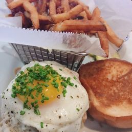 Burger with Egg and Fries (good fries)
