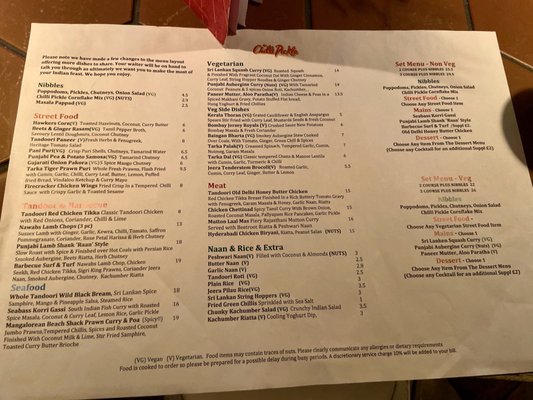 Menu photo 1 The Chilli Pickle Brighton and Hove, BNH