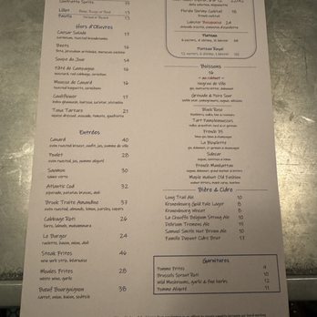 Bistro de Ville - Drink menu - French Near Me - Scarsdale, New York
