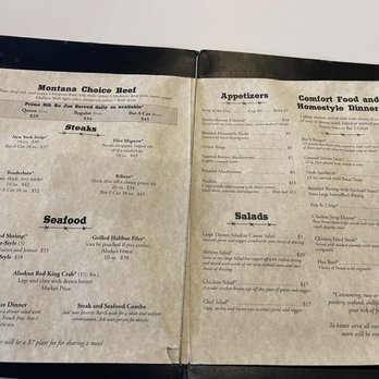 Bar-S Lounge Supper Club - Menu! - Steakhouses Near Me - Great Falls, Montana