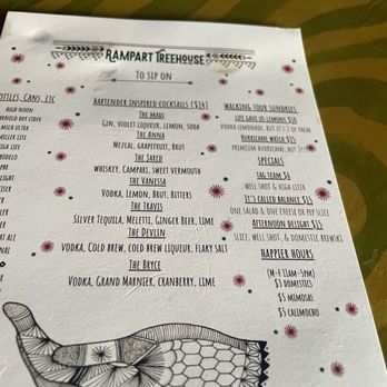 Rampart Treehouse - Cocktail menu. - Pizza Near Me - New Orleans, Louisiana Rampart Treehouse - Cocktail menu. - Pizza Near Me - New Orleans, Louisiana
