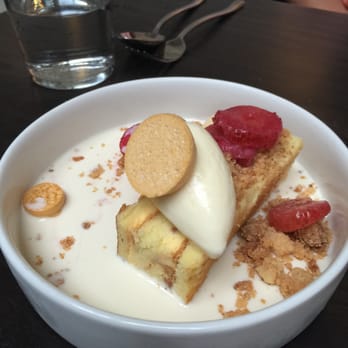 Spoon and Stable - Honey and cream cake with compressed strawberries - New American Near Me - Minneapolis, Minnesota Spoon and Stable - Honey and cream cake with compressed strawberries - New American Near Me - Minneapolis, Minnesota