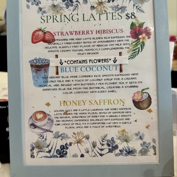 Empress Coffee & Cocktails - Choices of seasonal spring lattes. - Coffee & Tea Near Me - Gaithersburg, Maryland