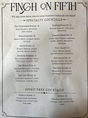 Menu photo 4 The Royal Sonesta Portland Downtown Portland, OR