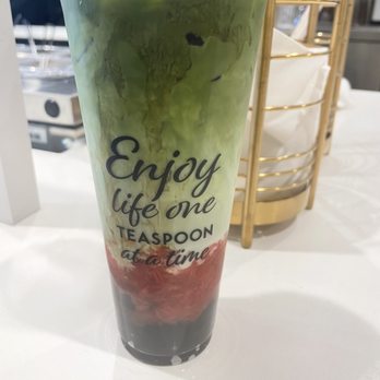 Teaspoon - Matcha Royale with oatmilk and honey boba - Bubble Tea Near Me - Austin, Texas