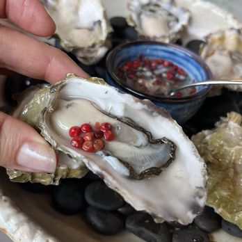 Bar Sur Mer - Pink Peppercorn Mignonette - Tapas/Small Plates Near Me - Seattle, Washington Bar Sur Mer - Pink Peppercorn Mignonette - Tapas/Small Plates Near Me - Seattle, Washington