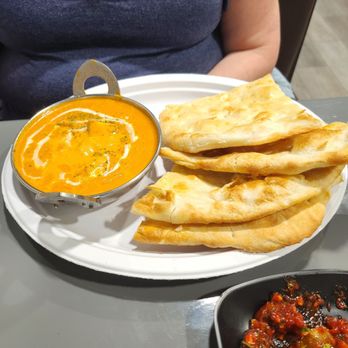 Bob’s Indian Kitchen - Butter Chicken w/Paneer added. Garlic Naan on the side - Indian Near Me - Brownsburg, Indiana Bob’s Indian Kitchen - Butter Chicken w/Paneer added. Garlic Naan on the side - Indian Near Me - Brownsburg, Indiana