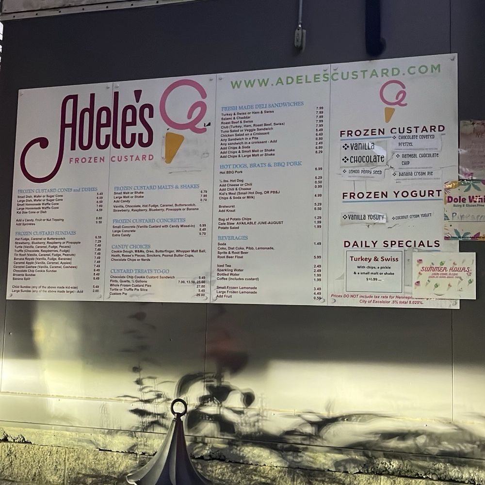 Adele's Frozen Custard - Ice Cream & Frozen Yogurt Near Me - Excelsior, Minnesota Adele's Frozen Custard - Ice Cream & Frozen Yogurt Near Me - Excelsior, Minnesota