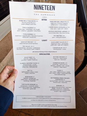 Menu photo 8 NINETEEN at TPC Sawgrass Ponte Vedra Beach, FL