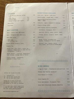 Menu photo 1 Plain Sailing Elwood, VIC Menu photo 1 Plain Sailing Elwood, VIC