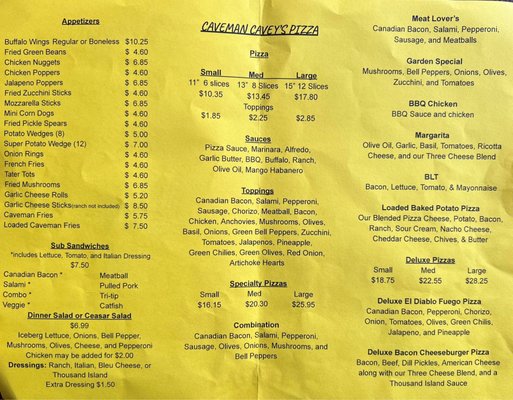 Menu photo 5 Caveman Cavey's Pizza Frazier Park, CA Menu photo 5 Caveman Cavey's Pizza Frazier Park, CA