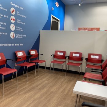 CVS Pharmacy - red chairs in a waiting room - Drugstores Near Me - Palm Coast, Florida