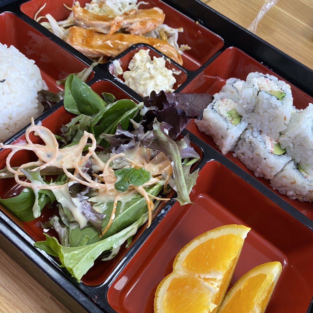 Hayashi Sushi - Salmon bento box - Sushi Bars Near Me - Half Moon Bay, California Hayashi Sushi - Salmon bento box - Sushi Bars Near Me - Half Moon Bay, California