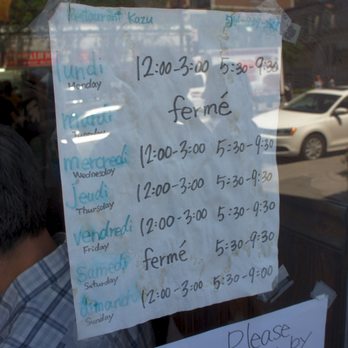 Kazu - Hours - Japanese Near Me - Montreal, Quebec