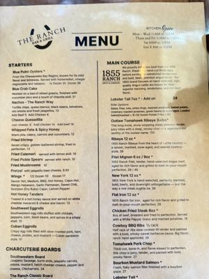 Menu photo 2 The Ranch Bar and Grill - Tucson Tucson, AZ Menu photo 2 The Ranch Bar and Grill - Tucson Tucson, AZ