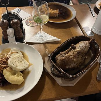 Kolkovna Celnice - Roast duck w all the sides for me and wild boar leg with gingerbread gnocchi for my family members! Delicious! - Czech Near Me - Prague, Puerto Rico Kolkovna Celnice - Roast duck w all the sides for me and wild boar leg with gingerbread gnocchi for my family members! Delicious! - Czech Near Me - Prague, Puerto Rico