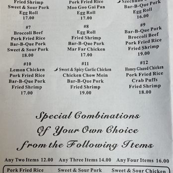 The Far East Restaurant - Special Combination Plates menu - Chinese Near Me - Crescent City, California
