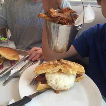 Big Pink - Waffle Burger! One of the best burgers ever! - Pizza Near Me - Miami Beach, Florida