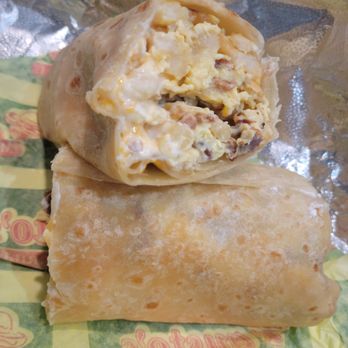 Fausto's Mexican Grill - Bacon Breakfast burrito with fries instead potato and added sour cream - Mexican Near Me - Las Vegas, Nevada
