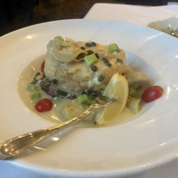 Spiro's - Halibut (fair, very lemony) - New American Near Me - Rocky Point, New York Spiro's - Halibut (fair, very lemony) - New American Near Me - Rocky Point, New York
