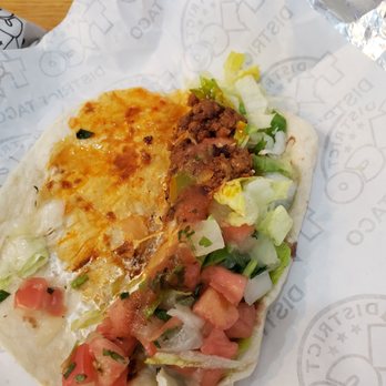 District Taco - Chorizo all lumped on one side of taco. - Mexican Near Me - Arlington, Virginia