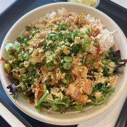 Large poke bowl, half rice half greens Large poke bowl, half rice half greens
