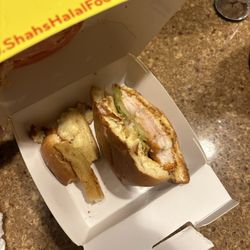 Shah's Halal Food - Undercooked chicken sandwich
