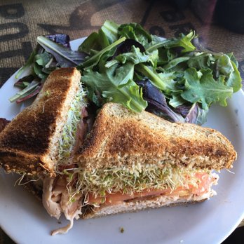 Crossroads Cafe - Turkey club with mixed green salad side - Cafes Near Me - Joshua Tree, California