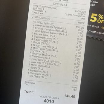 Mad For Sushi - Sushi Bars Near Me - Dublin, California