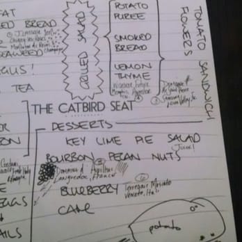 The Catbird Seat - The "menu" which you receive at the end of the meal - New American Near Me - Nashville, Tennessee The Catbird Seat - The "menu" which you receive at the end of the meal - New American Near Me - Nashville, Tennessee
