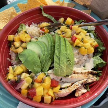 Dos Coyotes Border Cafe - Mango chicken in a bowl - Mexican Near Me - Sacramento, California