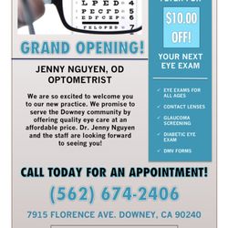 Jenny Nguyen, OD - Now offering $10 off your next eye exam through the end of November! Make your appointment now!