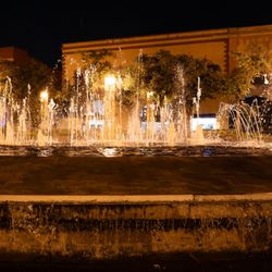 Gran Hotel Queretaro - The Fountain in the square at night.