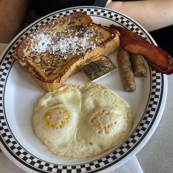 Downtown Diner - French Toast with eggs, bacon and sausage - Diners Near Me - Celebration, Florida Downtown Diner - French Toast with eggs, bacon and sausage - Diners Near Me - Celebration, Florida