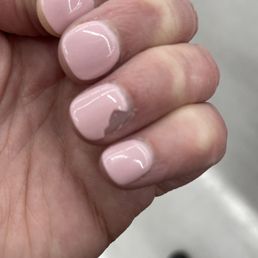 This was the sns nails they did it chipped and lifted the next day!