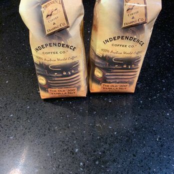 Independence Coffee - two bags of coffee on a counter - Coffee & Tea Near Me - Brenham, Texas