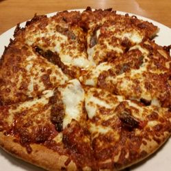 Boston Pizza - Small pizza with extra cheese, pepperoni and hamburger and anchovies.
