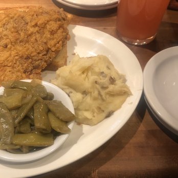 Cheddar's Scratch Kitchen - Chicken Country Fried Steak with Southern Green Beans & Idaho Mashed Potatoes with the gravy on the side - American Near Me - Arlington, Texas