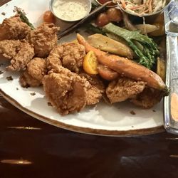 Fried shrimp-subbed fries for veggies-delicious